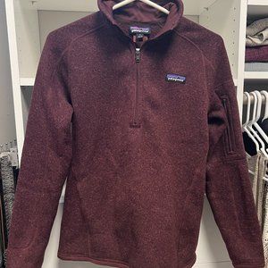 PATAGONIA  1/4 ZIP PULL OVER WOMEN'S JACKET SIZE SMALL BURGUNDY COLOR
